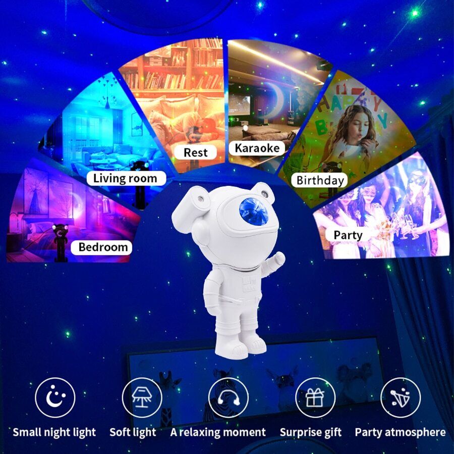 Astronaut Galaxy Projector Lamp Starry Star Bluetooth Speaker
