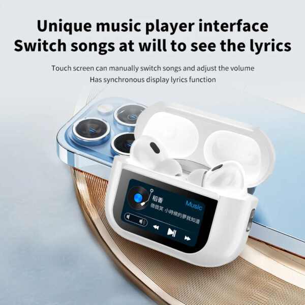 A9 Pro Digital Display Case Airpods Ancenc Touch Screen Wireless Earbuds