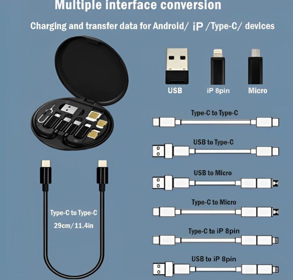 (5 In 1) Data Cable Set 60w Fast Charging