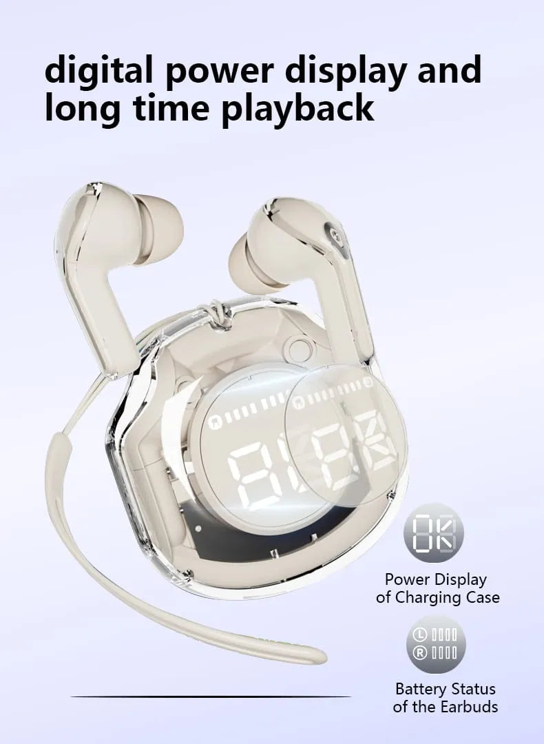 Air 39 Bluetooth Earbuds Wireless Crystal Transparent