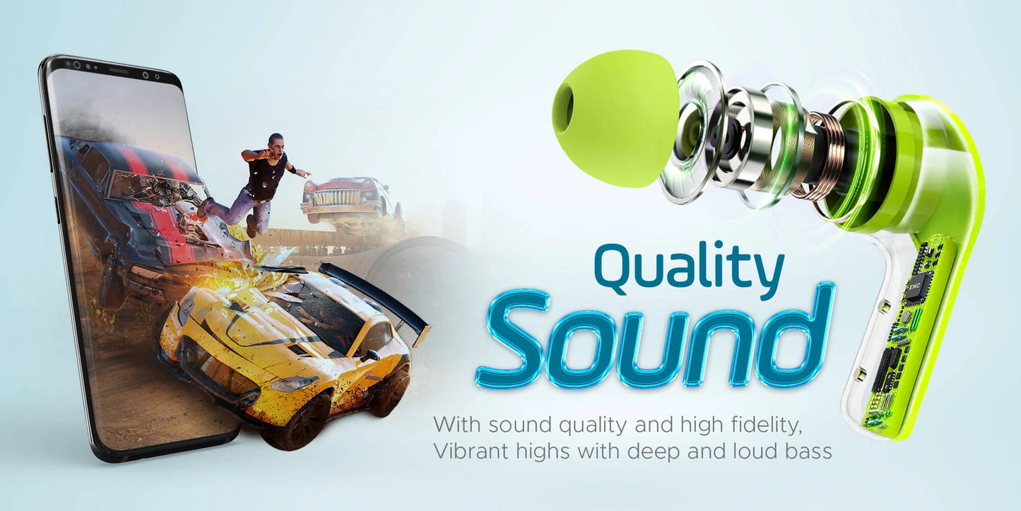 Air 31 Bluetooth Earbuds Wireless Crystal Transparent
