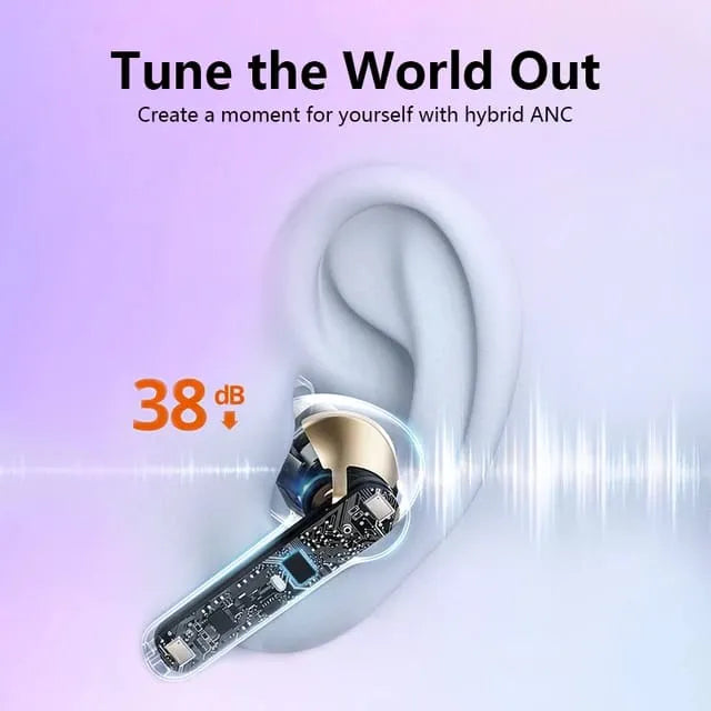 Air 39 Bluetooth Earbuds Wireless Crystal Transparent