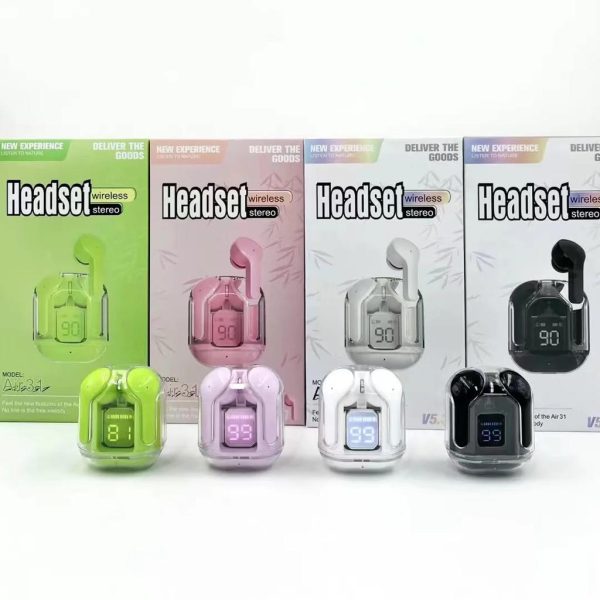 Air 31 Bluetooth Earbuds Wireless Crystal Transparent