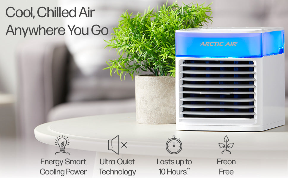 USB Mini Air Cooler | 3‑in‑1 Fan, Humidifier & Ice Boost + LED Night Light – Portable Personal AC