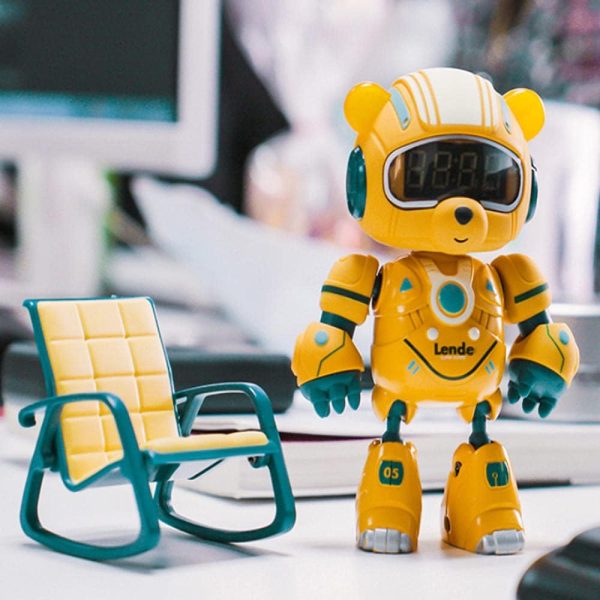 Lendo Robot Toys Multifunction Desktop Clock Cute Litter Bear