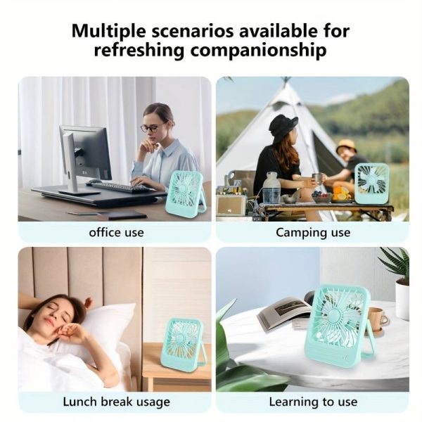 Quite Hanging Desk Fan, Mini Usb Rechargeable Fan