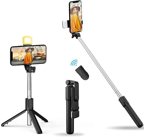 Selfie Stick With Light And Tripod R1s