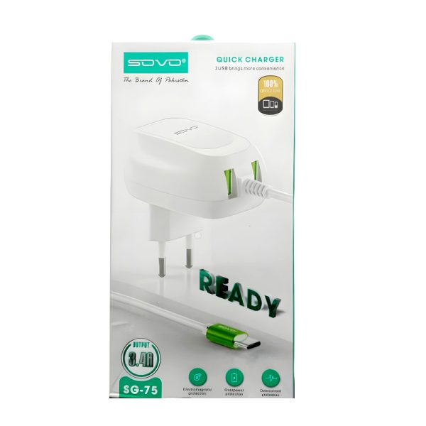 Sovo Sg-75 3.4-amp Type-c Cable Fast Charger
