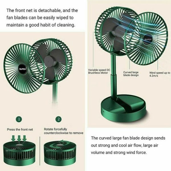 Telescopic Folding Fan Summer Silent Desktop Retractable Fan