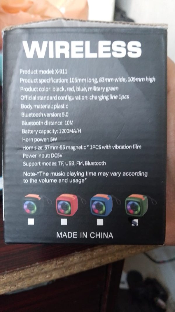 X-911 Speaker Bt Wireless Speaker