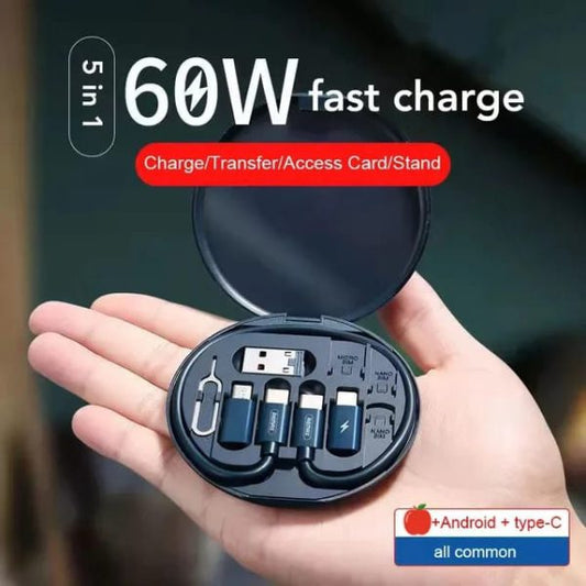 (5 In 1) Data Cable Set 60w Fast Charging