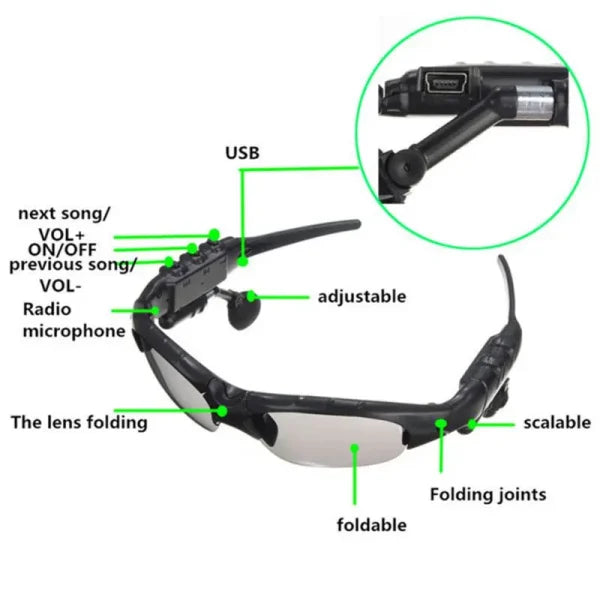 Sun Glasses With Headphones