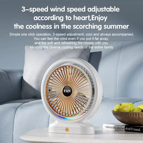 Desktop Fan Rechargeable, Mini Table Fan
