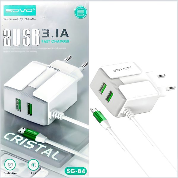 Sovo Sg-84 3.1-amp Type-c Cable Fast Charger